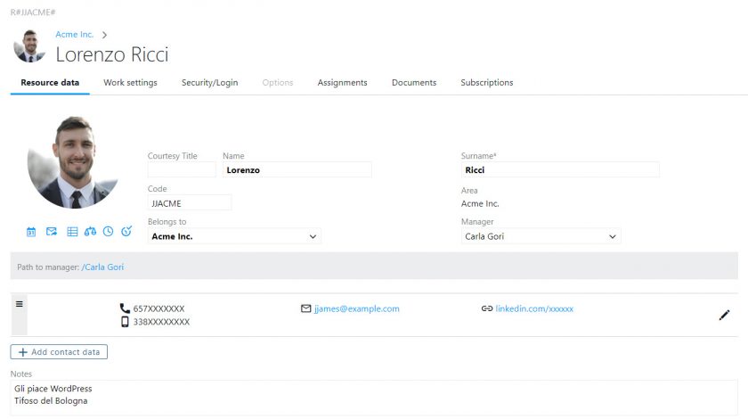 come inserire una risorsa usando Twproject come CRM