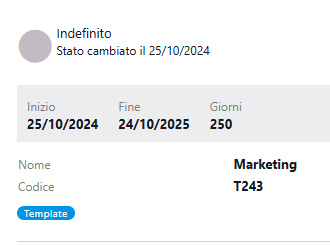 status del template di progetto